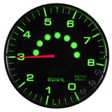 Autometer Spek-Pro Gauge Tachometer 5in 8K Rpm W/Shift Light & Peak Mem Black/Black - P238328