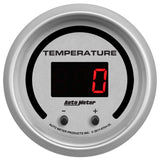 Autometer 52.4mm Silver Switchable 60-340 Degrees F/40-170 Degrees C Ultra-Lite Elite Digital Gauge - 6754-UL