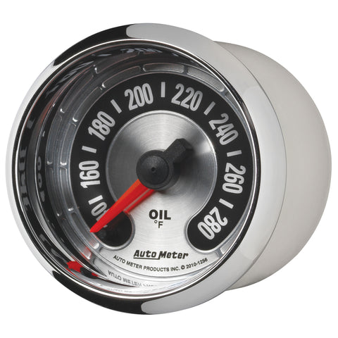 Autometer American Muscle 2-1/16in Full Sweep Electric Digital Stepper 140-280 Deg F Oil Temp Gauge - 1256