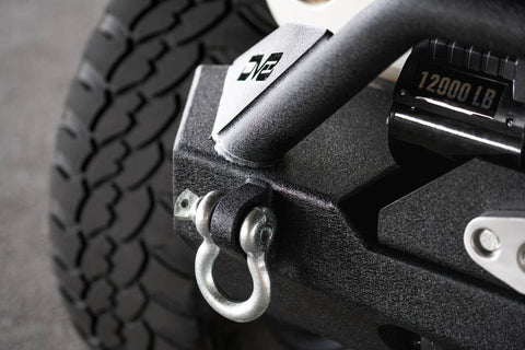 DV8 Offroad 07-18 Jeep Wrangler JK/JL FS-15 Steel Stubby Front Bumper w/ Fog Lights - FBSHTB-15