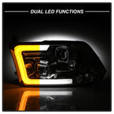 Spyder 09-16 Dodge Ram 1500 Ver 2 Proj Headlight - Light Bar Turn Signal - Chro - PRO-YD-DR09V2-SB-C - 5086259