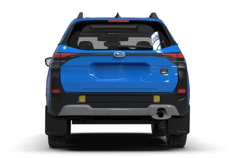 Rally Armor 2026 Subaru Forester Wilderness Black UR Mud Flap w/ Wild Orange Logo - MF152-UR-BLK-WOR