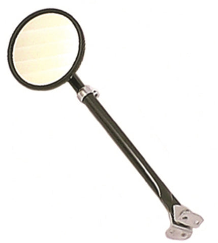Omix Round Mirror w/ Arm & Bracket Black- 41-64 Willys - 11001.01
