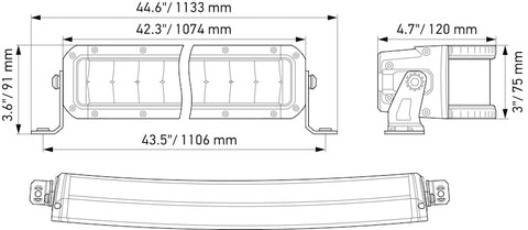 Hella Universal Black Magic 40in Tough Double Row Curved Light Bar - Spot & Flood Light - 358197621