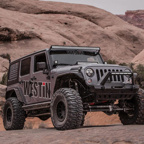 Westin/Snyper 07-17 Jeep Wrangler Unlimited Triple Tube Rock Rail Steps - Textured Black - 42-6015