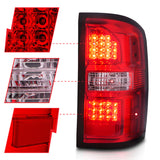 ANZO 2014-2018 GMC Sierra LED Tail Lights Black Housing Red/Clear Lens - 311399