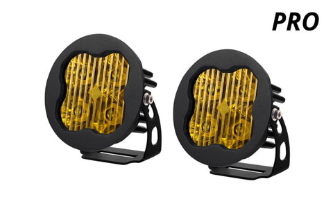 Diode Dynamics SS3 LED Pod Pro - Yellow SAE Fog Round (Pair) - DD6150P