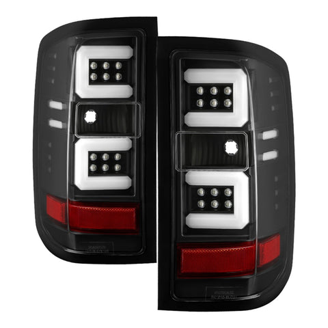 Spyder 16-18 Chevy Silverado Light Bar LED Tail Lights - All Black ALT-YD-CS16-LED-B - 5085863
