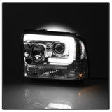 Spyder 05-07 Ford F250/350/450 SD Ver 2 Proj Headlights - Light Bar DRL - Black PRO-YD-FS05V2-LB-C - 5084682