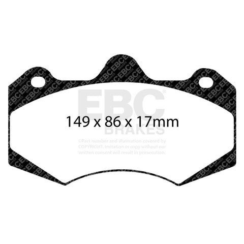 EBC Racing 01-04 Aston Martin Vanquish 5.9L (AP Racing Caliper) RP-X Front Brake Pads - DP8042RPX