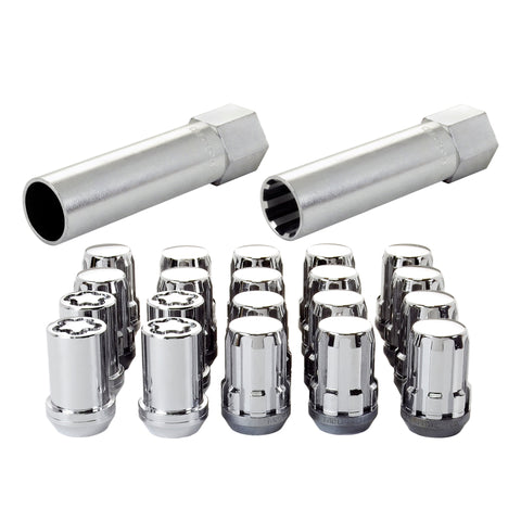 McGard SplineDrive Tuner 5 Lug Install Kit w/Locks & Tool (Cone) M12x1.5 / 13/16 Hex - Chrome (CS) - 65557CN