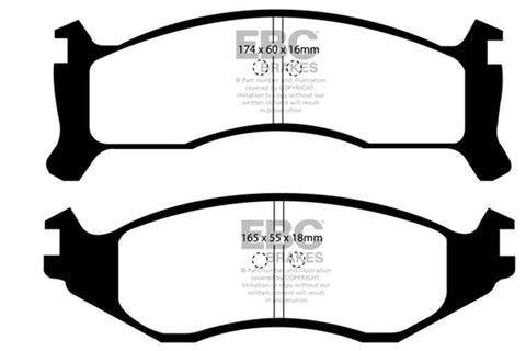 EBC 91-93 Chrysler Fifth Avenue 3.8 Redstuff Front Brake Pads - DP31249C