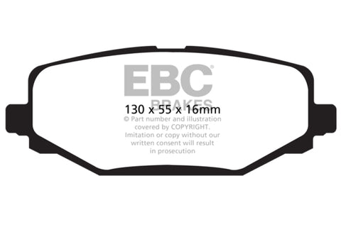 EBC 12+ Chrysler Town & Country 3.6 Ultimax2 Rear Brake Pads - UD1596