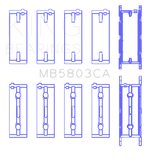 King Engine Bearings BMW S65B40A (Size +0.25mm) Crankshaft Main Bearing ( Set of 5 ) - MB5803CA0.25