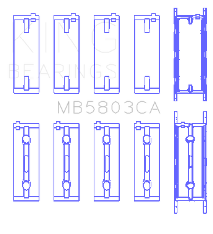 King Engine Bearings BMW S65B40A (Size +0.5mm) Crankshaft Main Bearing ( Set of 5 ) - MB5803CA0.5