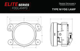 Diode Dynamics Elite Series Type M Fog Lamps - Yellow (Pair) - DD5131P