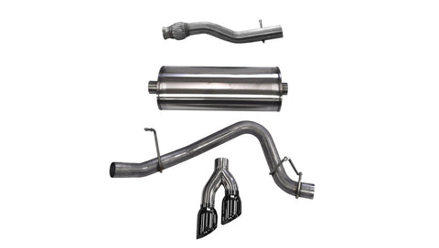 Corsa 2015-2020 GMC Yukon XL 1500 5.3L V8 3in Cat-Back Single Side Exit Twin 4in Black Tips - 14748BLK