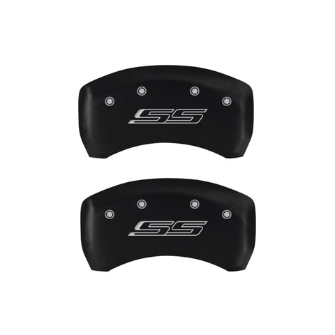 MGP 4 Caliper Covers Engraved Front & Rear Gen 5/SS Red finish silver ch - 14231SSS5RD