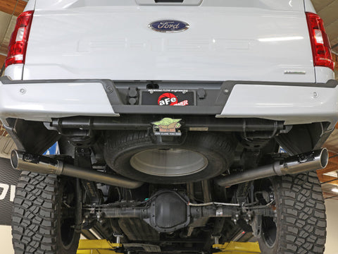 aFe Vulcan 3in 304 SS Cat-Back Exhaust 2021 Ford F-150 V6 2.7L/3.5L (tt)/V8 5.0L w/ Black Tips - 49-33126-B