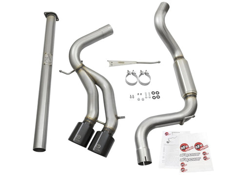 aFe Takeda 3in SS Exhaust Cat-Back 13-16 Ford Focus ST 2.0L Black Tips - 49-33083-B