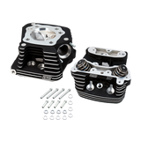 S&S Cycle 84-99 BT Super Stock Cylinder Head Kit For 3-1/2in and 3-5/8in Bore - Wrinkle Black - 90-1504