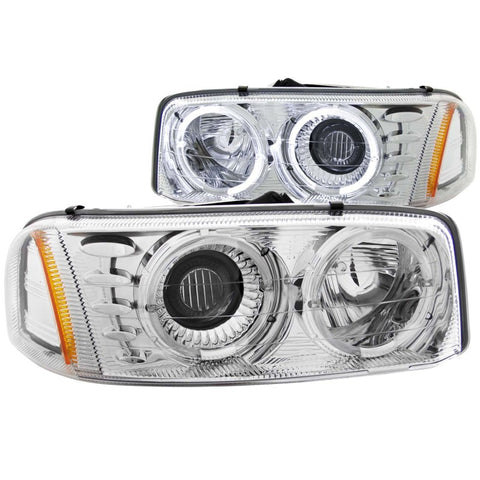 ANZO 1999-2006 Gmc Sierra 1500 Projector Headlights w/ Halo Chrome - 111191