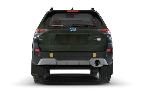 Rally Armor 2026 Subaru Forester Wilderness Black UR Mud Flap w/Green Logo - MF152-UR-BLK-AGN