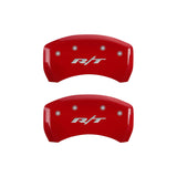MGP 4 Caliper Covers Engraved Front & Rear RT1-Truck Red finish silver ch - 12181SRT1RD