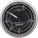 AutoMeter Chrono 2-1/16in VAC/Boost 30in HG/30PSI Mechanical Gauge - Chrome - 9703