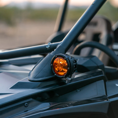 Rigid Industries 2017+ Polaris Pro R/Turbo R Revolve Amber PRO A-Pillar Light Kit - 41652