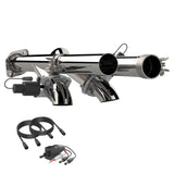 QTP 17-18 Ford Raptor EC/CC 2.5in 304SS Aggressor Cutout Dual Mid Pipes - 540117