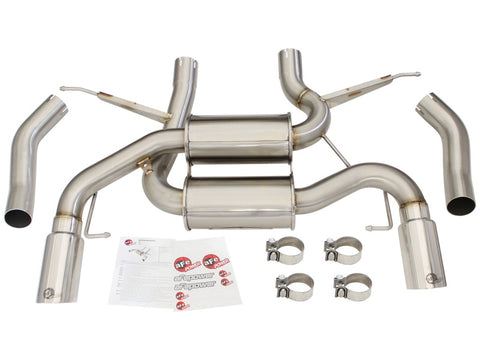aFe MACHForce XP 2.5in Axle Back Stainless Exhaust w/ Polished Tips 07-13 BMW 335i 3.0L L6 (E90/92) - 49-36327-P