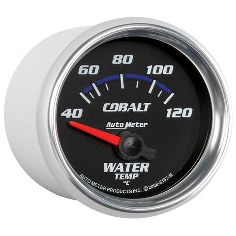Autometer Cobalt 52mm Short Sweep Electronic 40-120 Deg C Water Temprature Gauge - 6137-M