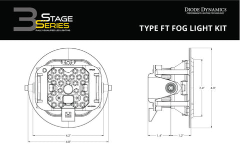 Diode Dynamics SS3 Sport Type FT Kit ABL - Yellow SAE Fog - DD7021