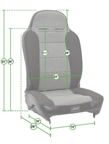 PRP Enduro High Back Reclining Suspension Seat - (Driver Side) - A13011044