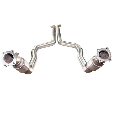 Kooks 2016+ Cadillac ATS-V 3in Green Catted Downpipes - 23203300