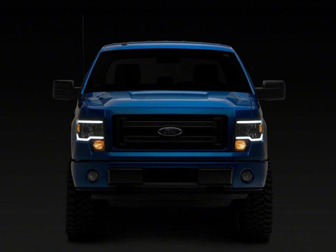 Raxiom 09-14 Ford F-150 Axial Series Headlights w/ LED Bar- Blk Housing (Clear Lens) - T566367