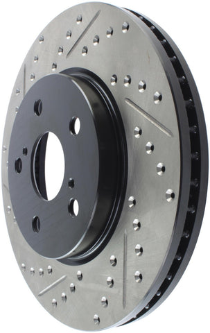 StopTech 02 Lexus ES 250/300/330/350 / 05-07 Toyota Avalon Slotted & Drilled Right Front Rotor - 127.44125R