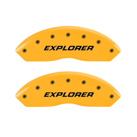 MGP 4 Caliper Covers Engraved Front & Rear Explorer/2011 Yellow Finish Black Char 2006 Ford Explorer - 10041SEXPYL