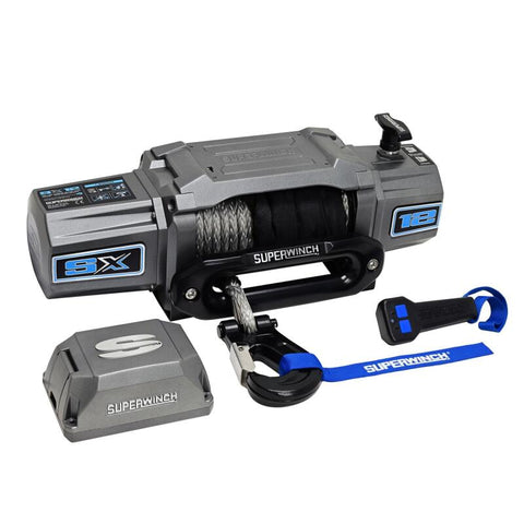 Superwinch 12000 LBS 12V DC 3/8in x 80ft Synthetic Rope SX 12000SR Winch - Graphite - 1712201