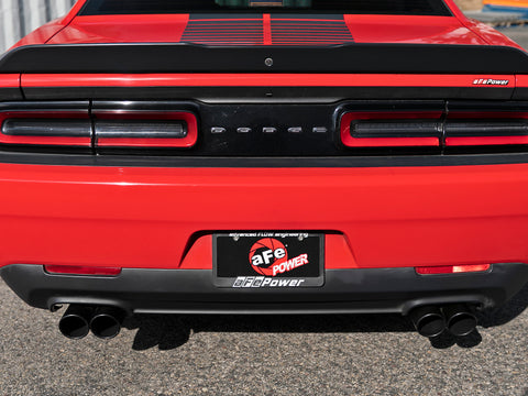 aFe MACH Force-Xp 2-1/2in 304 SS Cat-Back Exhaust 15-21 Dodge Challenger V6-3.6L - Quad Black Tip - 49-32067-B
