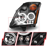 ANZO 2007-2012 Nissan Sentra Projector Headlights Black - 121276