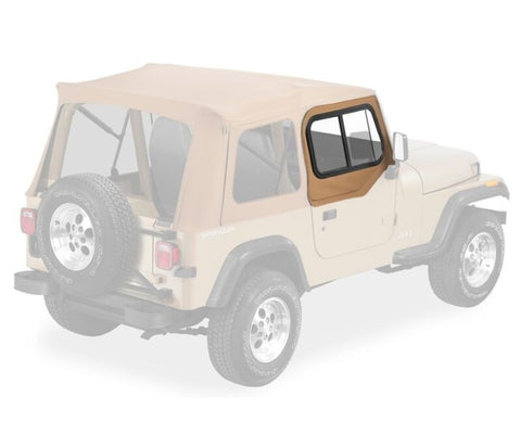 Bestop 88-95 Jeep Wrangler YJ Upper Door Sliders (Rounded Upper Corner Spice Single Sliding Window) - 51786-37