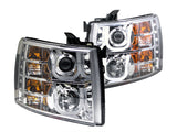 ANZO 2007-2013 Chevrolet Silverado 1500 Projector Headlights w/ U-Bar Chrome - 111282