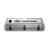 Ford Racing Ford 289/302/351W Die-Cast Valve Covers - Polished w/Black Logo - 302-030