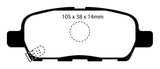 EBC 10-13 Infiniti FX35 3.5 Greenstuff Rear Brake Pads - DP61955