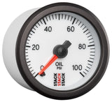 Autometer Stack 52mm 0-100 PSI 1/8in NPTF Male Pro Stepper Motor Oil Pressure Gauge - White - ST3352