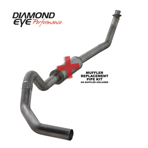 Diamond Eye KIT 4in TB MFLR RPLCMENT PIPE SGL SS: 98.5-02 DODGE CUMMINS 5.9L - K4212S-RP