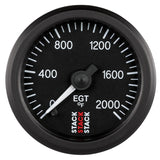 Autometer Stack 52mm 0-2000 Deg F Pro Stepper Motor Exhaust Gas Temp Gauge - Black - ST3314