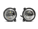 Raxiom 18-22 Jeep Wrangler JL/JT Axial Series LED Headlights- Black Housing (Clear Lens) - J133763